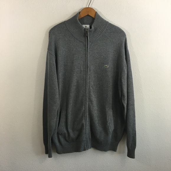 Lacoste Other - LACOSTE Men's Zip Up Grey Sweater Size 2XL